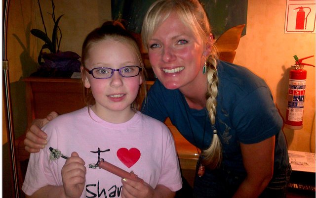 Alison Towner with a young guest, Bianca Alison Towner with a young guest, Bianca